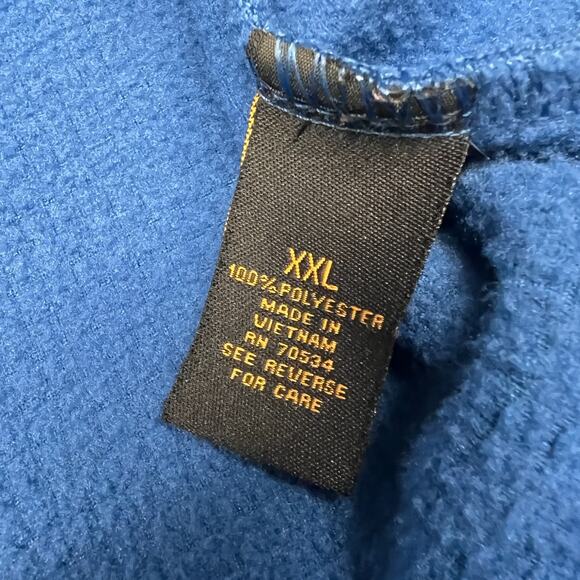 Orvis 1/4 Zip Pullover Mens XXL Blue Trout Bum Fleece Outdoor Fishing Hiking - Picture 5 of 9